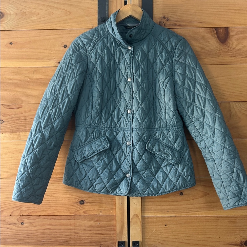 Barbour Quilted Lightweight Puffer Jacket in Teal Green